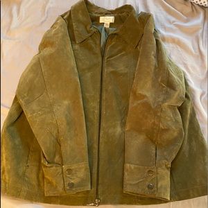 Olive Green Suede Jacket.